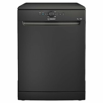 Black freestanding dishwasher front view