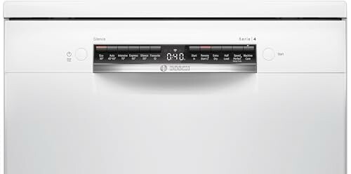 Bosch dishwasher control panel with various settings.