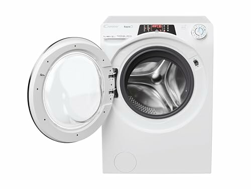 Front-loading washing machine with open door