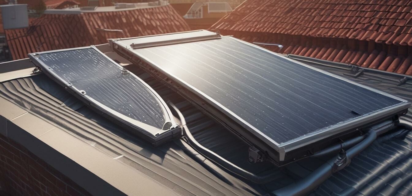 Solar water heater on a roof